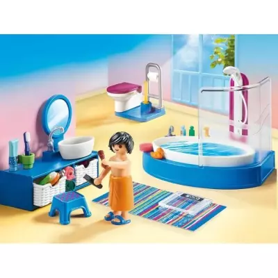 PLAYMOBIL 70211 Salle de bain avec baignoire, Dollhouse La Maison Trad