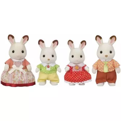 Famille Lapin Chocolat - SYLVANIAN FAMILIES - 5655 - Articulée et Hab