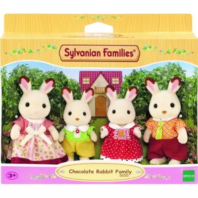 Famille Lapin Chocolat - SYLVANIAN FAMILIES - 5655 - Articulée et Hab