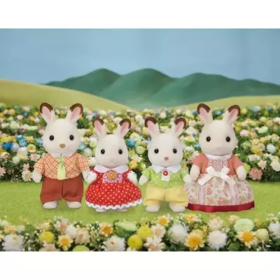 Famille Lapin Chocolat - SYLVANIAN FAMILIES - 5655 - Articulée et Hab