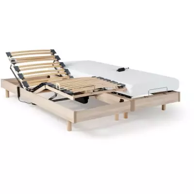 Ensemble relaxation matelas + sommiers électriques 2x70x190cm - Mouss