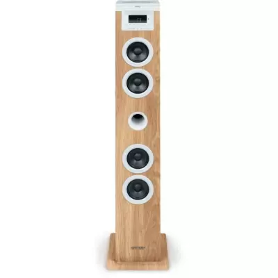 Tour haut-parleur - THOMSON - Bluetooth/CD/USB/SD - Blanc/Bois - 60W -