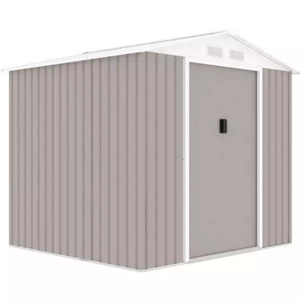 Abri de jardin en métal 4,07 m² - 213 x 191 x 195 cm - Kit d'ancrage inclus - Taupe