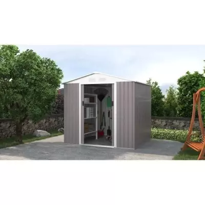 Abri de jardin en métal 4,07 m² - 213 x 191 x 195 cm - Kit d'ancrage