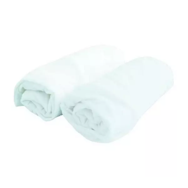 Drap housse bébé DOMIVA - Jersey - Blanc - 60 x 120 cm - Lot de 2