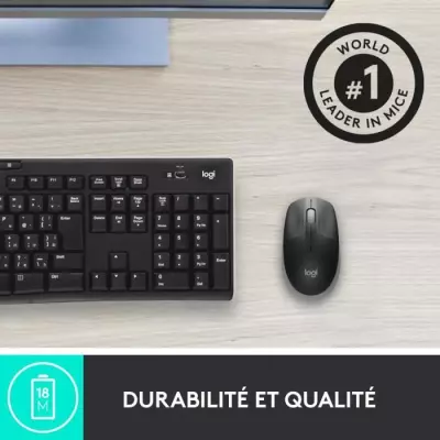 Souris sans fil ergonomique - Logitech - M190 - Gris