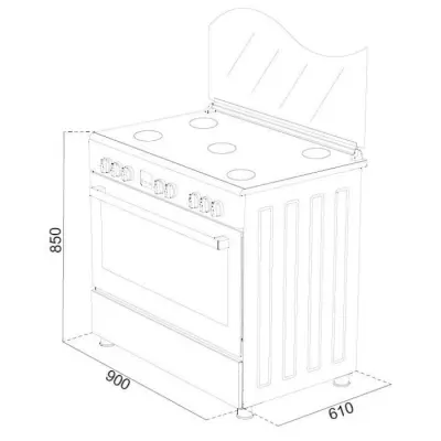 CONTINENTAL EDISON Cuisiniere piano four multifonctions catalyse 95L a