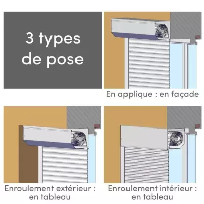 Volet roulant manuel a tirage pour porte L100 x H220 cm PVC -Coloris B