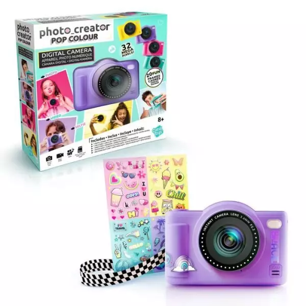 Canal Toys - Photo Creator -Appareil Photo Numérique Pop Couleur Violet- Avec carte SD 32Go incluse