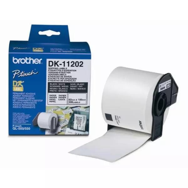 Etiquettes d'expédition Brother P-TOUCH DK-11202 - 62x100mm - 300 étiquettes