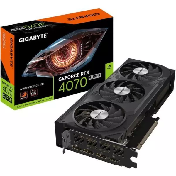 Carte Graphique - GIGABYTE - GeForce RTX 4070 SUPER WINDFORCE OC 12G