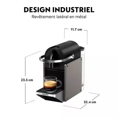 NESPRESSO KRUPS Pixie Machine a café dosette ou capsule, 19 bars, ré