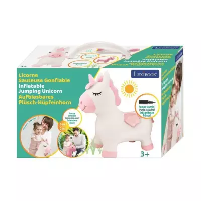 Porteur - LEXIBOOK - Licorne Sauteuse Gonflable en Peluche - Housse Am