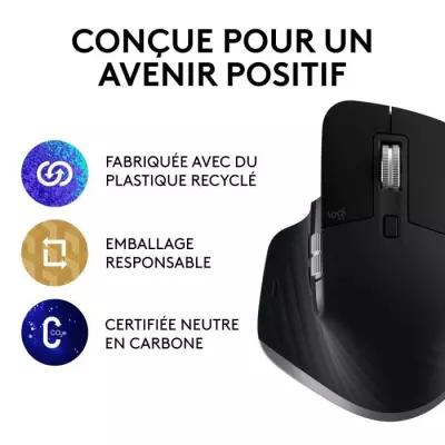 Souris Logitech MX Master 3S pour Mac - Bluetooth Sans Fil - Gris Side