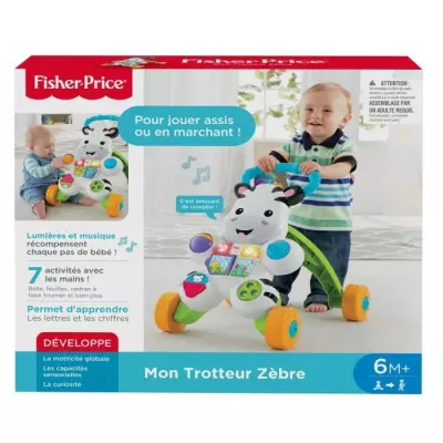 Fisher-Price - Mon Trotteur Zebre Parlant - Trotteur bébé - 6 mois e