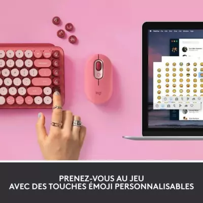 Clavier - Sans fil - Logitech - Pop Keys - Mécanique - Touche Emoji -