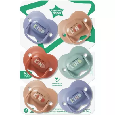 Sucettes - TOMMEE TIPPEE - ANYTIME - 18-36 Mois - Lot de 6 - Forme Ort