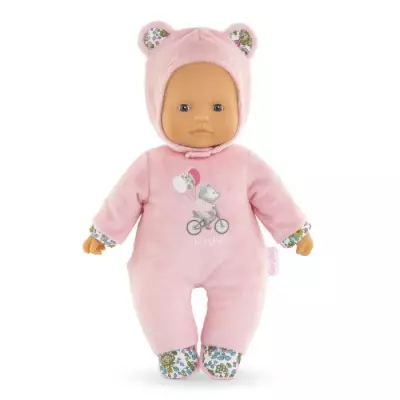 Mon Doudou COROLLE - Pti' Coeur Ours Rose - 30 cm - petit poupon - sen