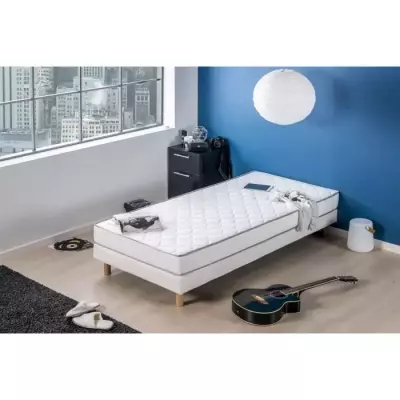 Matelas 90 x 200 DEKO DREAM - Epaisseur 16 cm - Mousse - Confort ferme