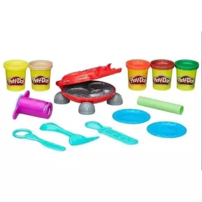 PLAYDOH Burger Party, Set pâtes a modeler, Accessoires pour créer de