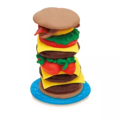 PLAYDOH Burger Party, Set pâtes a modeler, Accessoires pour créer de