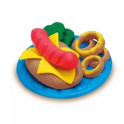 PLAYDOH Burger Party, Set pâtes a modeler, Accessoires pour créer de