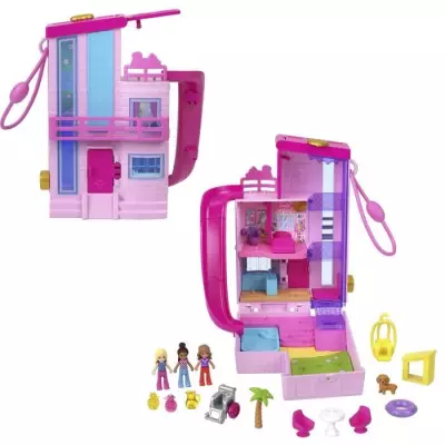 Polly Pocket-Maison de Reve Barbie-Coffret avec 3 mini-figurines HWP1