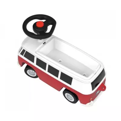 Smoby - Porteur Volkswagen Van Rouge - Coffre de rangement + Volant di