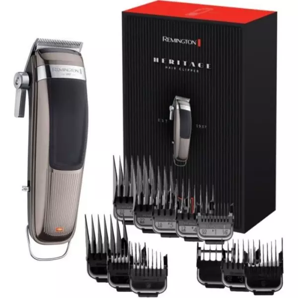 Tondeuse Cheveux Professionnelle Remington HC9100 Heritage - Lames Amovibles et Lavables - 11 Sabots