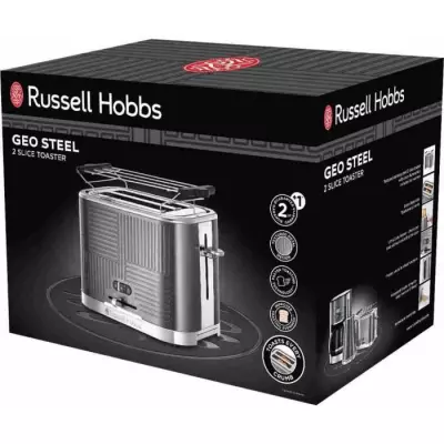 Grille-Pain - RUSSELL HOBBS - Geo Steel - Métal texturé - 1640 W - F