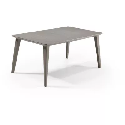 Table de jardin - rectangulaire 160cm - cappuccino - en résine - 6 pe