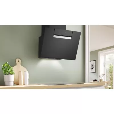 Hotte décor murale - inclinée verre - BOSCH SER4 - DWK67FN60 Noir -