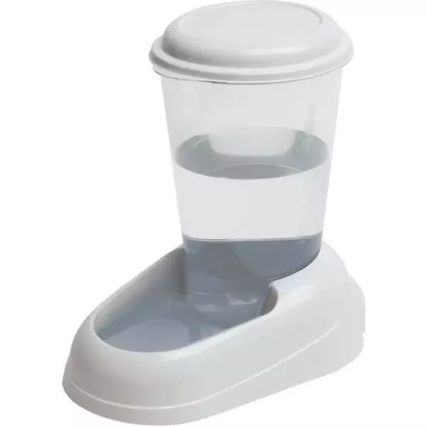 FERPLAST Distributeur d'eau Nadir 3L en plastique - 29,2x20,2x28,8cm - Blanc - Chien et chat