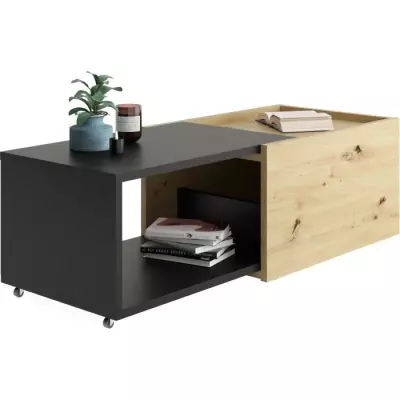 Table basse coulissante - L74,5 x H38,5 x P49,5 cm - Fabriqué en Alle