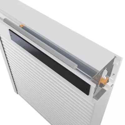 Volet roulant solaire H120 x L120 cm en PVC recoupable en largeur et h