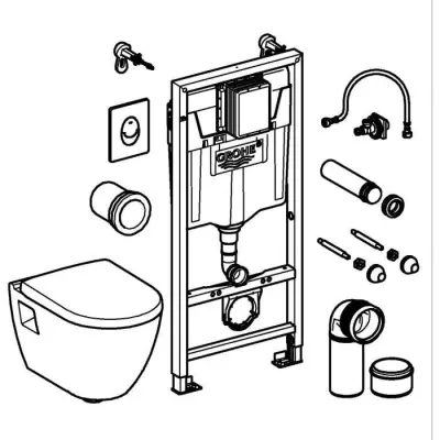 Solido Kit d'installation complet pour WC suspendu - Hauteur 1,13m - G