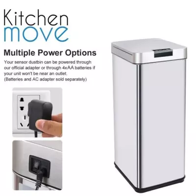 KITCHEN MOVE Poubelle automatique PARKSIDE - 50L - Inox avec cerclage