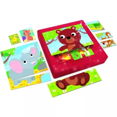 8 progressive puzzles - Carotina Baby - Baby Animals - with self-corre