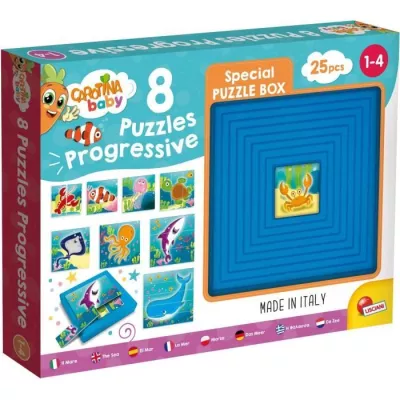 9 progressive puzzles - Carotina Baby - The Sea - with self-correcting