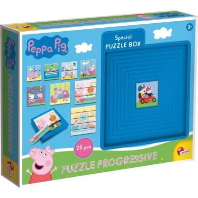 8 progressive puzzles - Peppa Pig - with self-coordinating box - LISCI