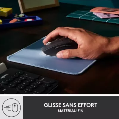 Tapis de souris - Logitech - Série Studio - Glissement facile - Bleu