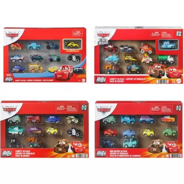 Cars Disney Pixar - Coffret 10 Véhicules (modeles aléatoires) - Petites Voitures - 3 ans et + GKG08