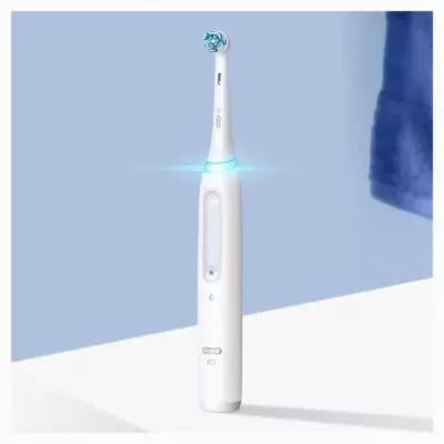 Brosse a dents électrique ORAL-B iO4 connectée - blanche - 4 modes d