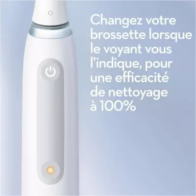 Brosse a dents électrique ORAL-B iO4 connectée - blanche - 4 modes d