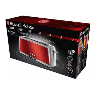 Grille-Pain - RUSSELL HOBBS - Luna Rouge Solaire - Fente longue - 1420