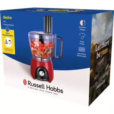 Robot culinaire - RUSSEL HOBBS - Desire Red - 600 W - 2 vitesses + pul