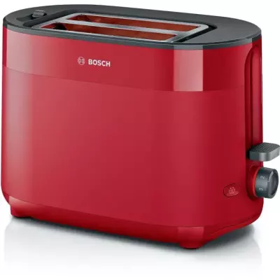 Toaster - BOSCH - TAT2M124 MyMoment - Rouge - 2 tranches - centrage au