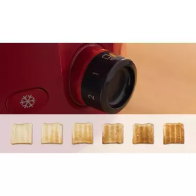 Toaster - BOSCH - TAT2M124 MyMoment - Rouge - 2 tranches - centrage au