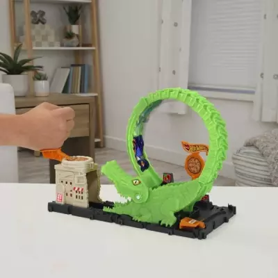 Hot Wheels-Looping Attaque de l'Alligator-Coffret, 1 voiture incluse