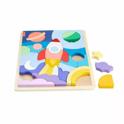 FISHER-PRICE Puzzle en Bois L'Espace-Puzzle 42 pieces pour les petits